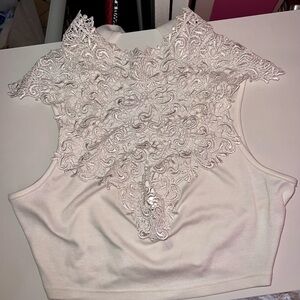 Elegant White Lace Women's Crop Top For Sale!!